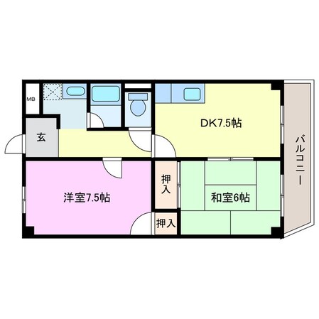 エバーグリーンの物件間取画像